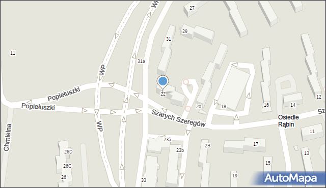 Inowrocław, Szarych Szeregów, 22, mapa Inowrocławia