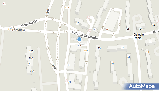 Inowrocław, Szarych Szeregów, 23a, mapa Inowrocławia
