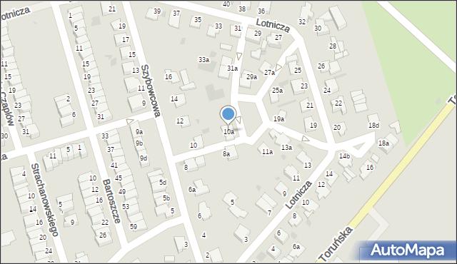 Inowrocław, Szybowcowa, 10a, mapa Inowrocławia