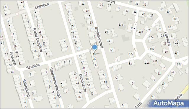 Inowrocław, Szybowcowa, 9a, mapa Inowrocławia