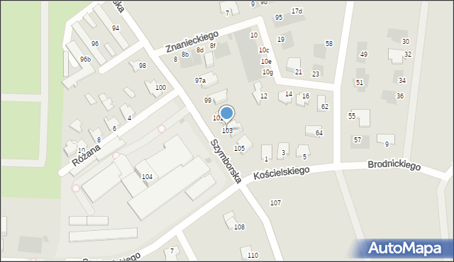 Inowrocław, Szymborska, 103, mapa Inowrocławia