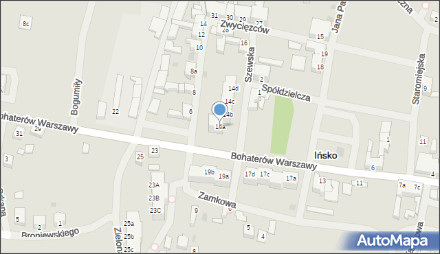 Ińsko, Szewska, 14a, mapa Ińsko