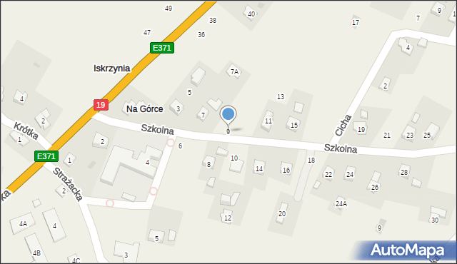 Iskrzynia, Szkolna, 9, mapa Iskrzynia