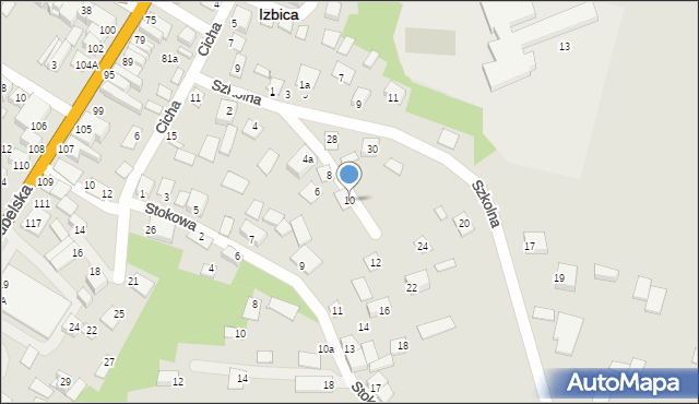 Izbica, Szkolna, 10, mapa Izbica