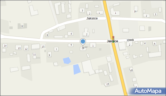 Jaksice, Szkolna, 28, mapa Jaksice