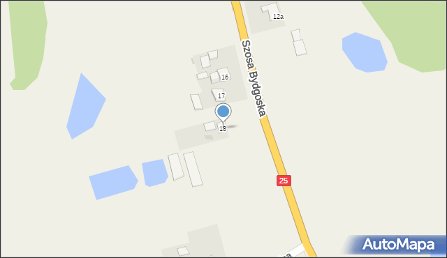 Jaksice, Szosa Bydgoska, 18, mapa Jaksice