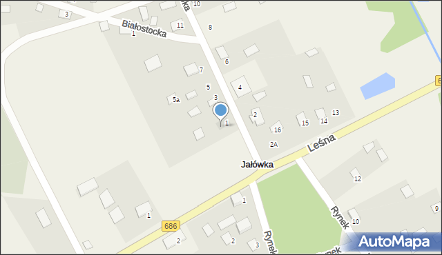 Jałówka, Szeroka, 1a, mapa Jałówka