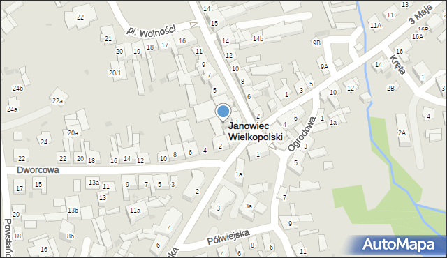 Janowiec Wielkopolski, Szeroka, 2a, mapa Janowiec Wielkopolski