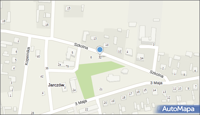 Jarczów, Szkolna, 32, mapa Jarczów