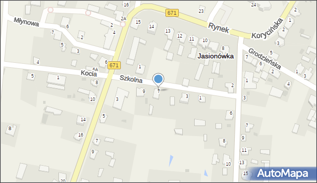 Jasionówka, Szkolna, 7, mapa Jasionówka