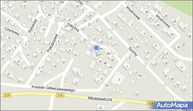 Jastarnia, Szkolna, 24, mapa Jastarnia