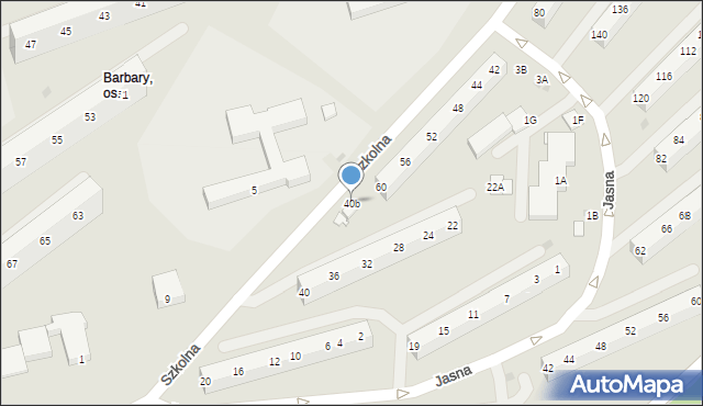 Jastrzębie-Zdrój, Szkolna, 40b, mapa Jastrzębie-Zdrój