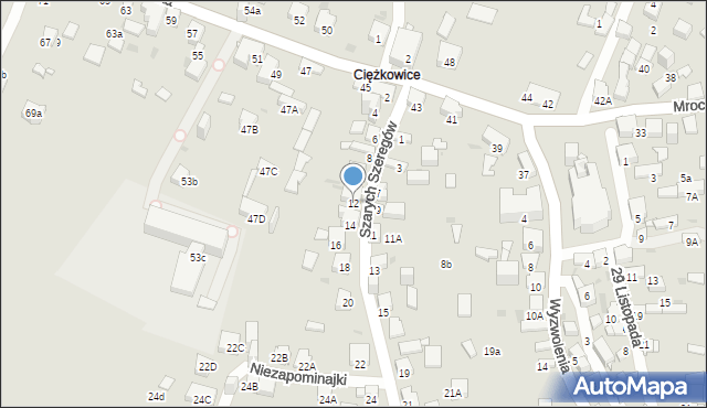 Jaworzno, Szarych Szeregów, 12, mapa Jaworzno