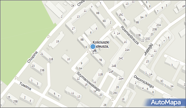 Jaworzno, Szymanowskiego Karola, 7, mapa Jaworzno