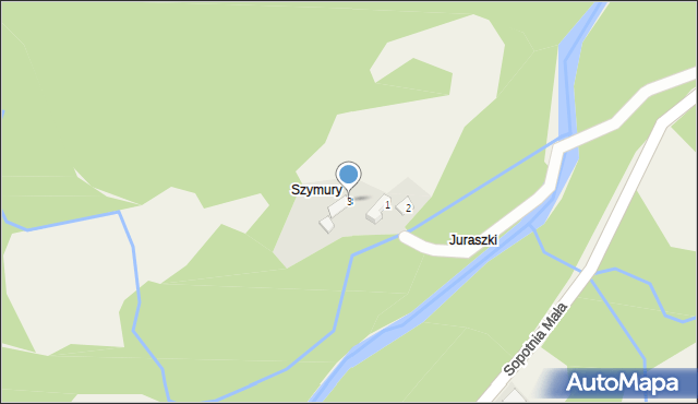 Jeleśnia, Szymury, 3, mapa Jeleśnia