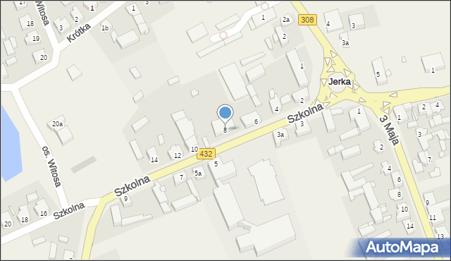 Jerka, Szkolna, 8, mapa Jerka