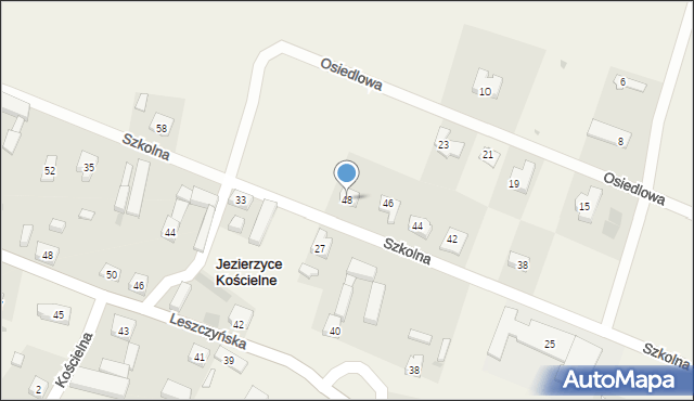 Jezierzyce Kościelne, Szkolna, 48, mapa Jezierzyce Kościelne