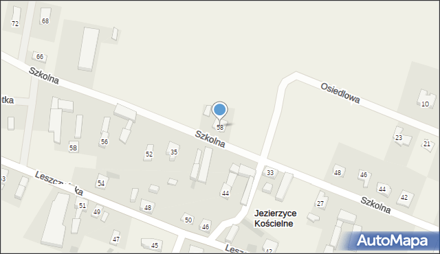 Jezierzyce Kościelne, Szkolna, 58, mapa Jezierzyce Kościelne