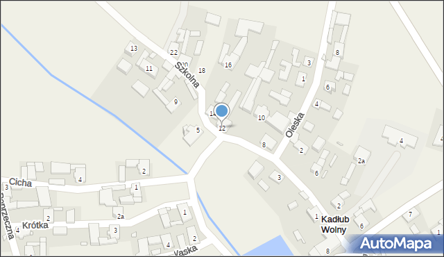 Kadłub Wolny, Szkolna, 12, mapa Kadłub Wolny