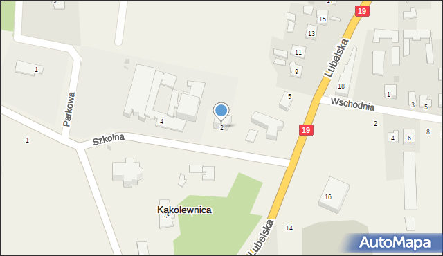 Kąkolewnica, Szkolna, 2, mapa Kąkolewnica