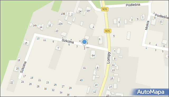 Kalina, Szkolna, 1, mapa Kalina