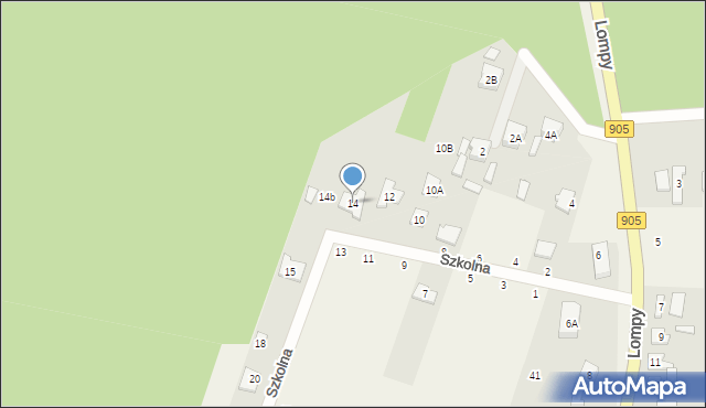 Kalina, Szkolna, 14, mapa Kalina