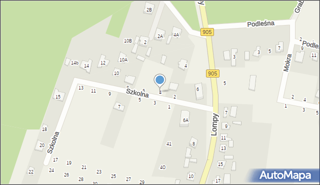 Kalina, Szkolna, 4, mapa Kalina