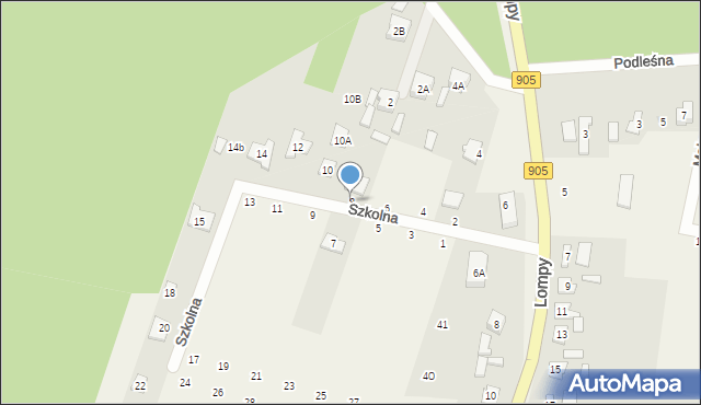 Kalina, Szkolna, 8, mapa Kalina