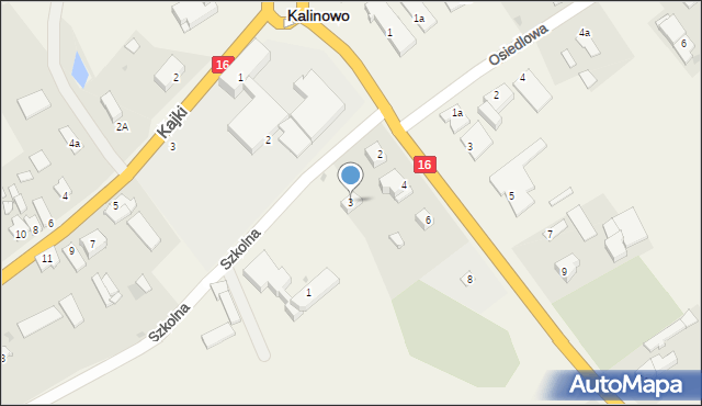 Kalinowo, Szkolna, 3, mapa Kalinowo