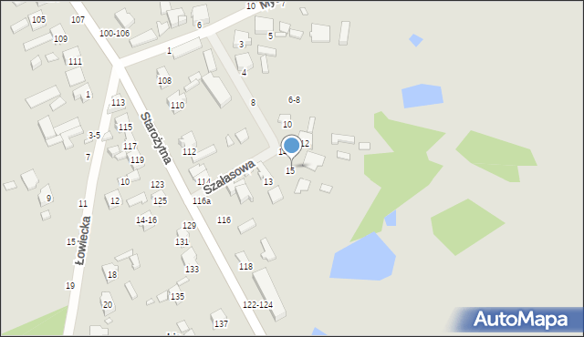 Kalisz, Szałasowa, 18, mapa Kalisza