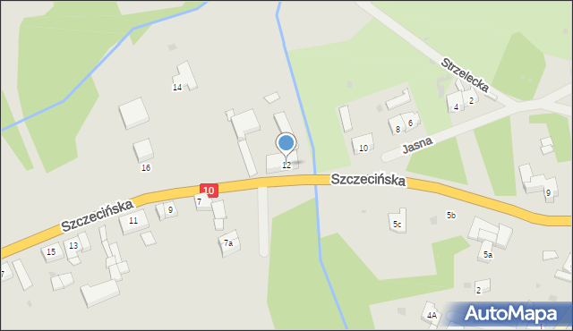 Kalisz Pomorski, Szczecińska, 12, mapa Kalisz Pomorski