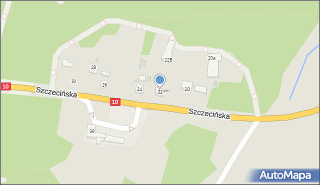 Kalisz Pomorski, Szczecińska, 22, mapa Kalisz Pomorski