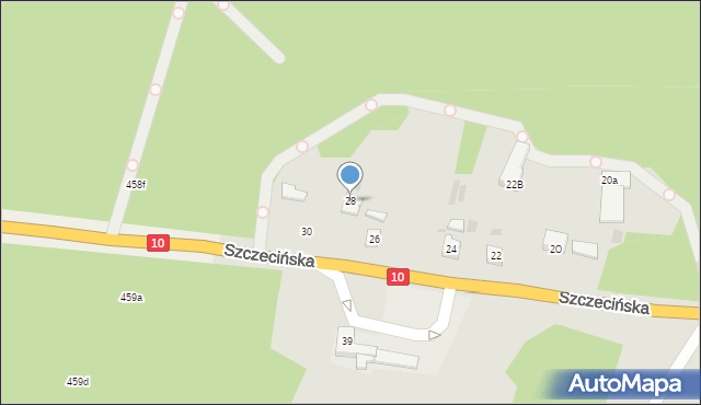 Kalisz Pomorski, Szczecińska, 28, mapa Kalisz Pomorski