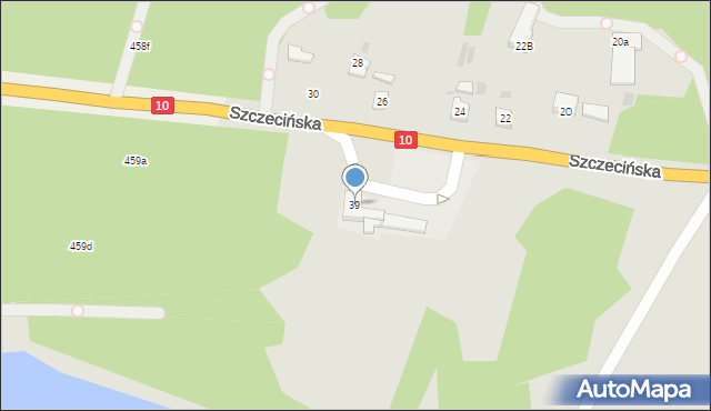 Kalisz Pomorski, Szczecińska, 39, mapa Kalisz Pomorski