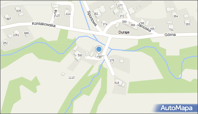 Kamesznica, Szwedów, 730, mapa Kamesznica