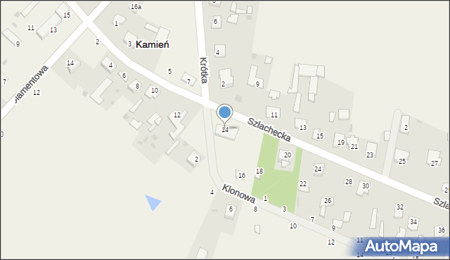 Kamień, Szlachecka, 14, mapa Kamień