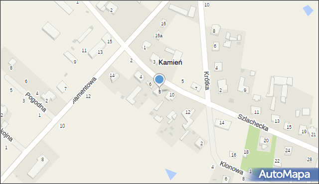 Kamień, Szlachecka, 8, mapa Kamień