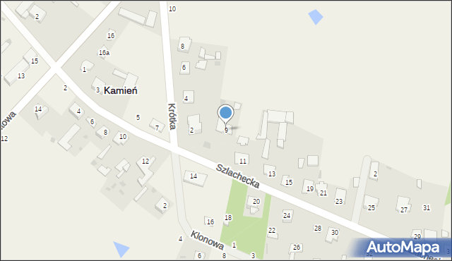 Kamień, Szlachecka, 9, mapa Kamień