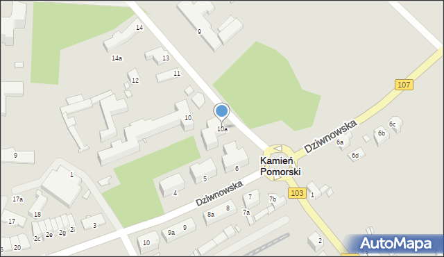 Kamień Pomorski, Szpitalna, 10a, mapa Kamień Pomorski