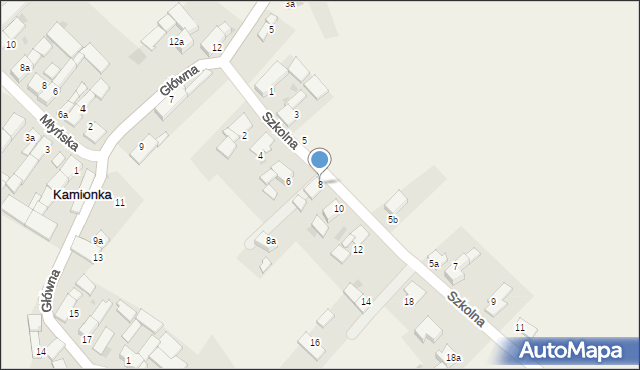 Kamionka, Szkolna, 8, mapa Kamionka