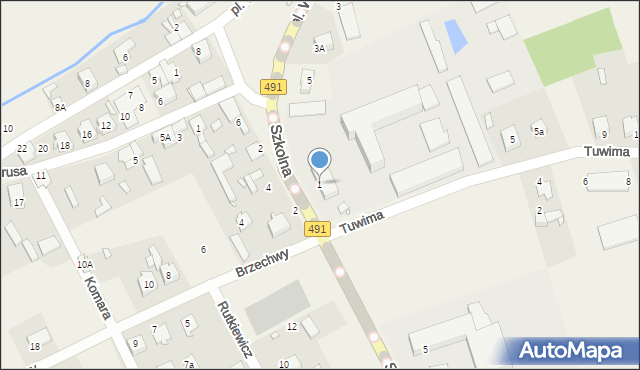 Kamyk, Szkolna, 1, mapa Kamyk
