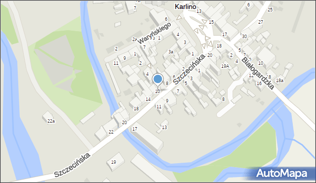 Karlino, Szczecińska, 10, mapa Karlino