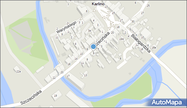 Karlino, Szczecińska, 7, mapa Karlino