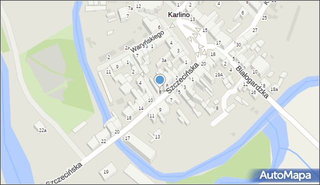 Karlino, Szczecińska, 8, mapa Karlino