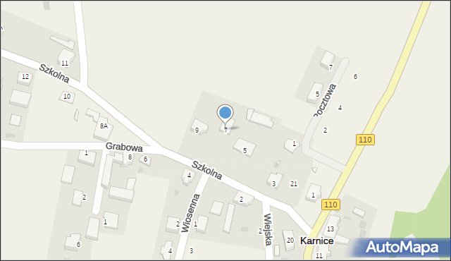 Karnice, Szkolna, 7, mapa Karnice