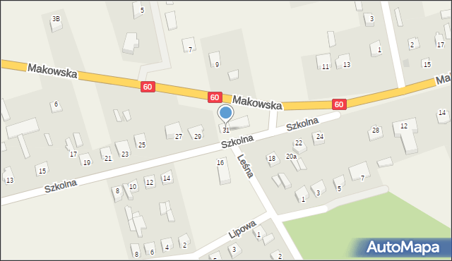 Karniewo, Szkolna, 31, mapa Karniewo