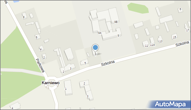 Karniewo, Szkolna, 7, mapa Karniewo