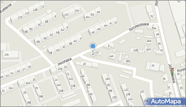 Katowice, Szczecińska, 14, mapa Katowic