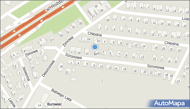 Katowice, Szronowa, 3A, mapa Katowic