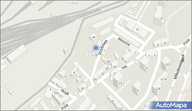 Katowice, Szybowa, 5, mapa Katowic